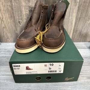 Danner Men's Bull Run Moc Toe 6 in. Boot Size 10 D USA Made NIB. Brown